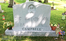 Upright headstone and base from Pepin Granite in Barre, VT